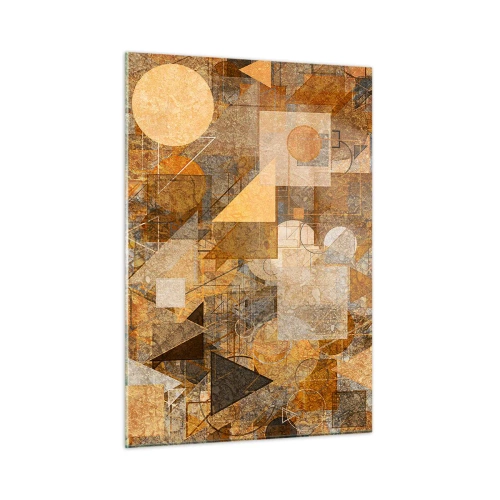 Tablou pe sticlă - Studiu cubist de bronz - 50x70 cm