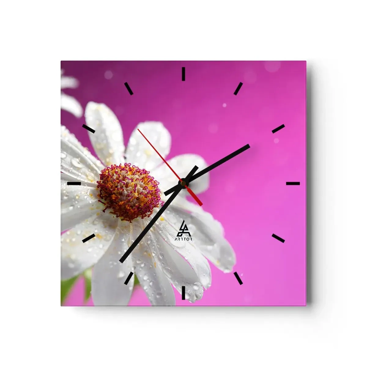Ceas de perete - Ceas pe sticlă - Modestă în frumusețea ei - 30x30 cm