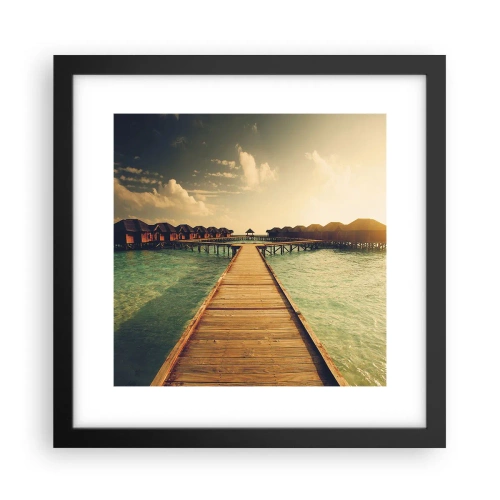 Poster în ramă neagră - O invitație caldă - 30x30 cm