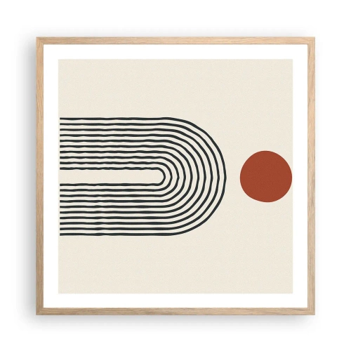 Poster în ramă de stejar deschis - Magnetismul formelor și al culorilor - 60x60 cm