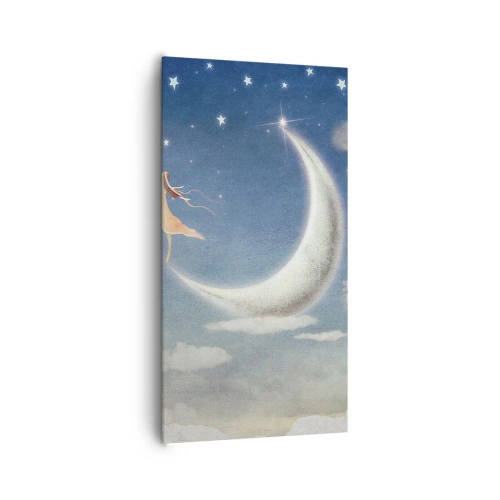 Tablou pe pânză - Provocatoare în albastru - 65x120 cm