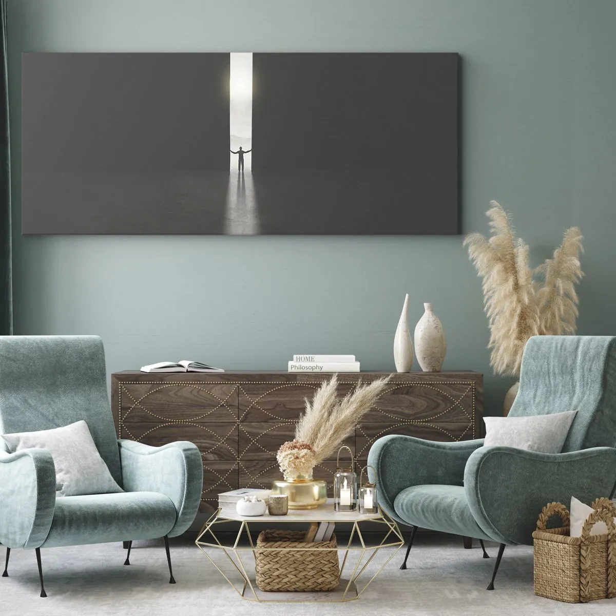Tablou pe pânză - Un pas spre un viitor luminos - 100x40 cm