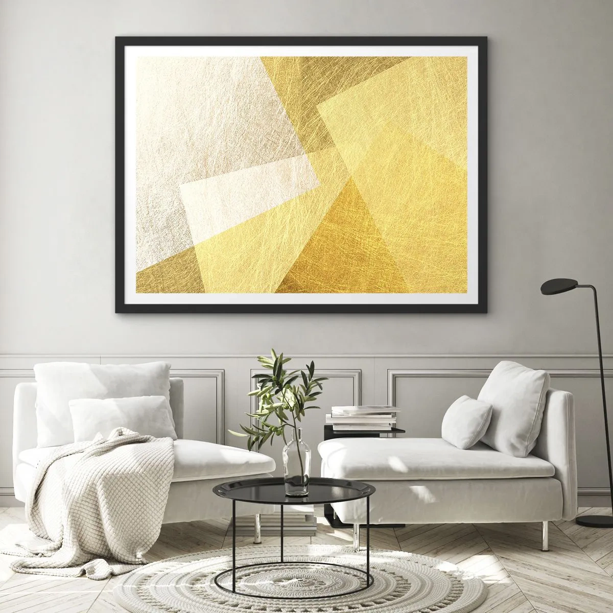 Poster în ramă neagră - Vremea de geometrie - 70x50 cm