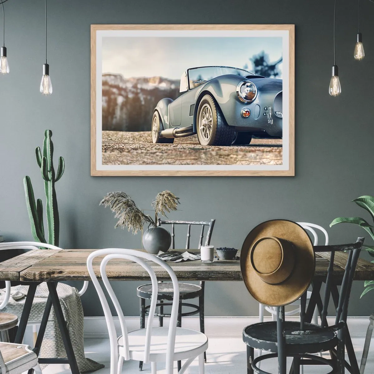 Poster în ramă de stejar deschis - Pentru că stilul contează - 91x61 cm