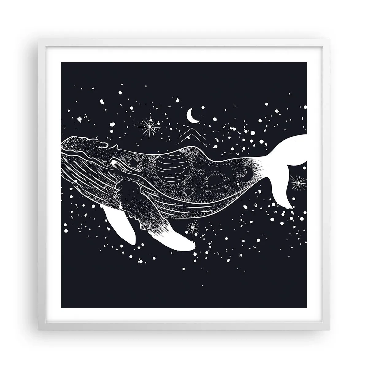 Poster în ramă albă - În oceanul universului - 60x60 cm