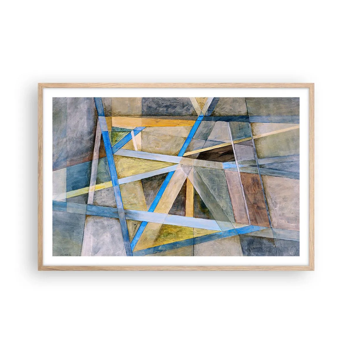 Poster în ramă de stejar deschis - Drept sau de-a curmezișul? - 91x61 cm