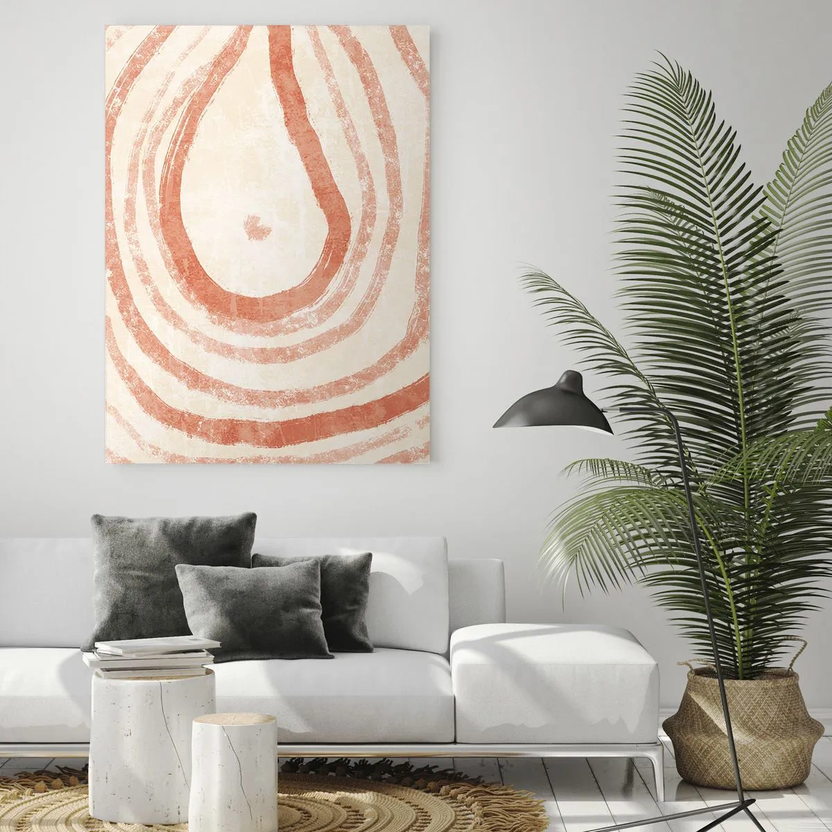 Tablou pe sticlă - Cercuri de corali - compoziție - 70x100 cm