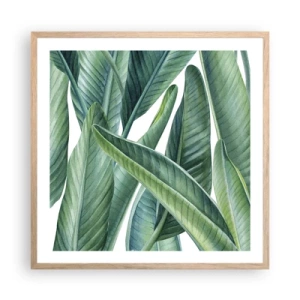 Poster în ramă de stejar deschis - Verdeața în sine - 60x60 cm