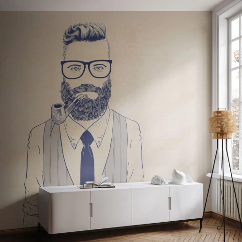 Fototapetă personalizată Premium Sand - Vesel, masculin și la modă - Om, Abstracția, țeavă