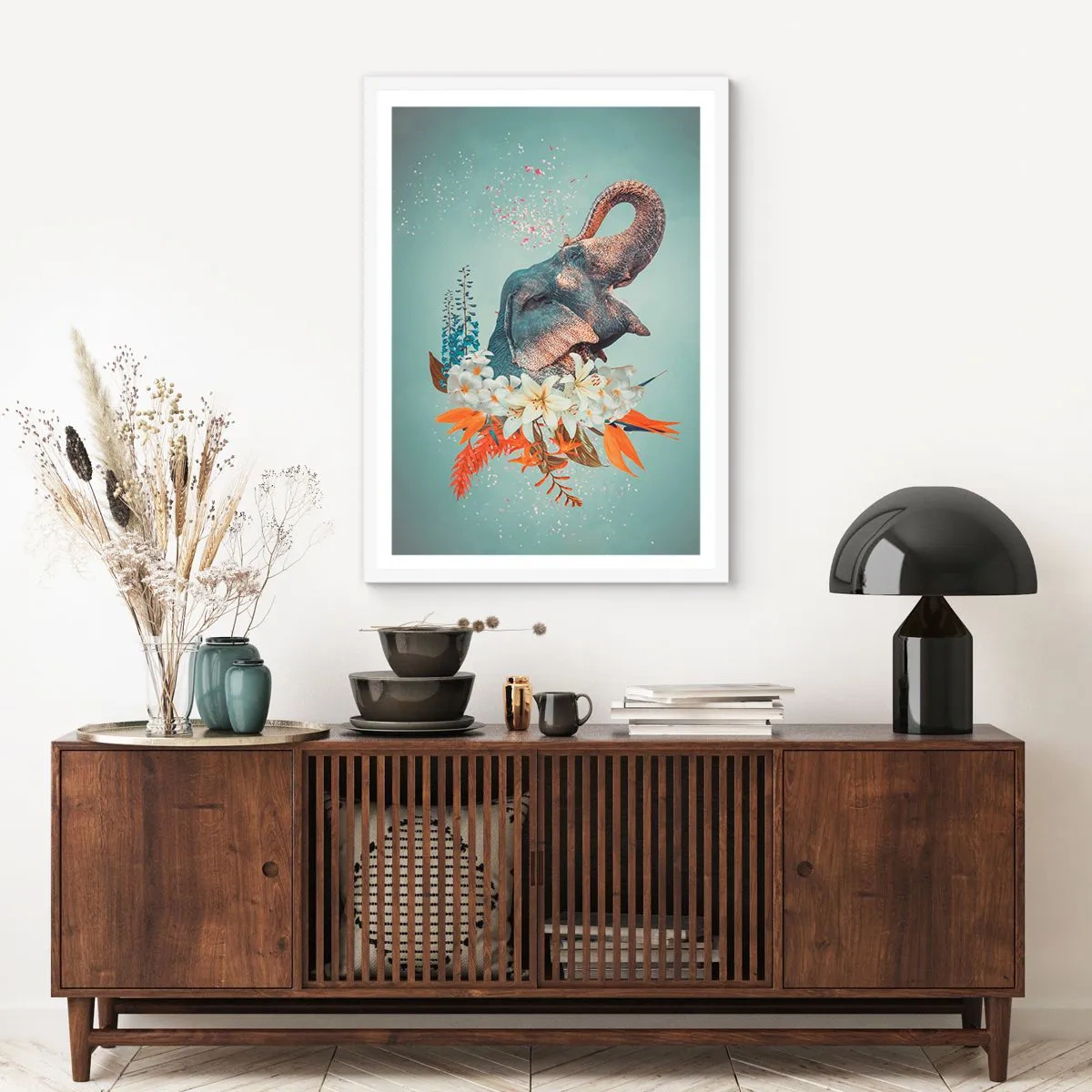 Poster în ramă albă - Urlet de bucurie - 40x50 cm