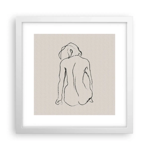 Poster în ramă albă - Nud de fată - 30x30 cm