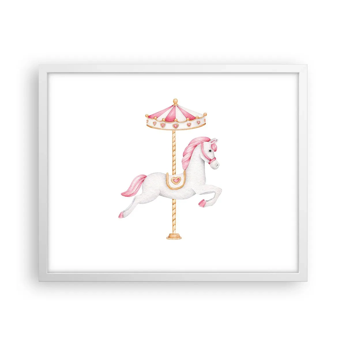 Poster în ramă albă - A pornit la cursă - 50x40 cm