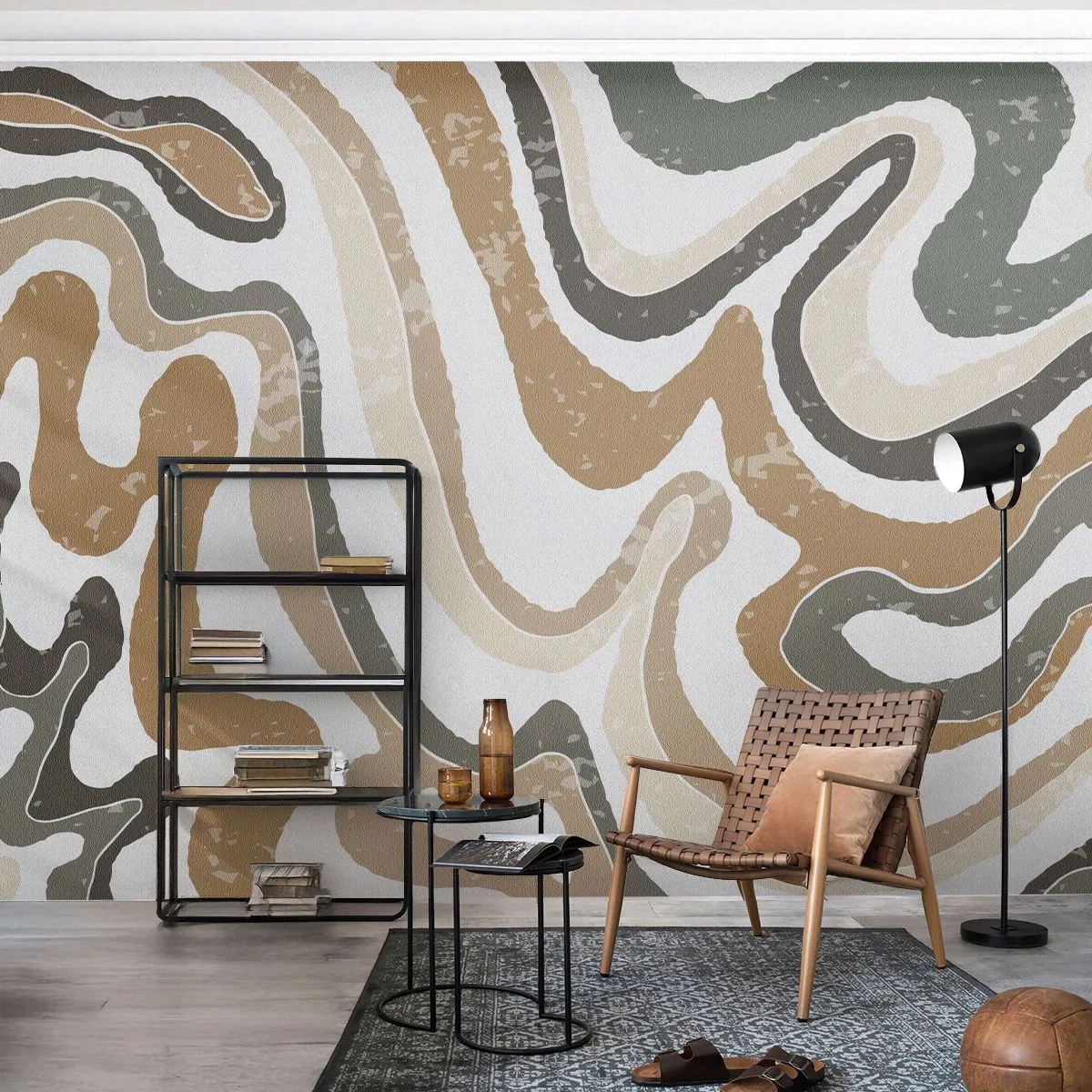 Tapet Premium Sand - Meandrele culorilor pământului - Abstracția, Bucată, Boho - 200x140 cm