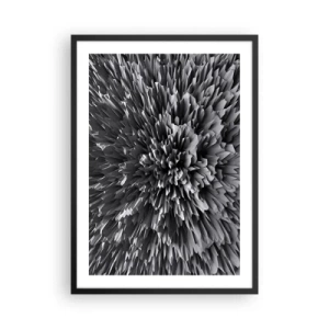 Poster în ramă neagră - Compoziție abstractă alb-negru cu forme geometrice - 50x70cm - Mai ascuțit nu se poate - Decorațiune modernă pentru perete pentru living și dormitor ARTTOR