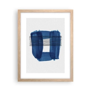 Poster în ramă de stejar deschis - Compoziție albastru-negru - 30x40 cm