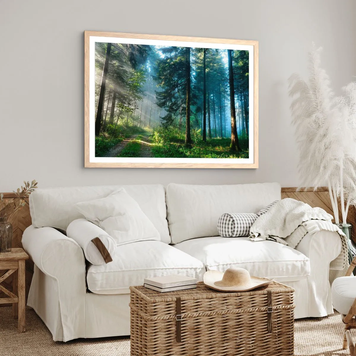 Poster în ramă de stejar deschis - Strălucirea de dimineață - 40x30 cm