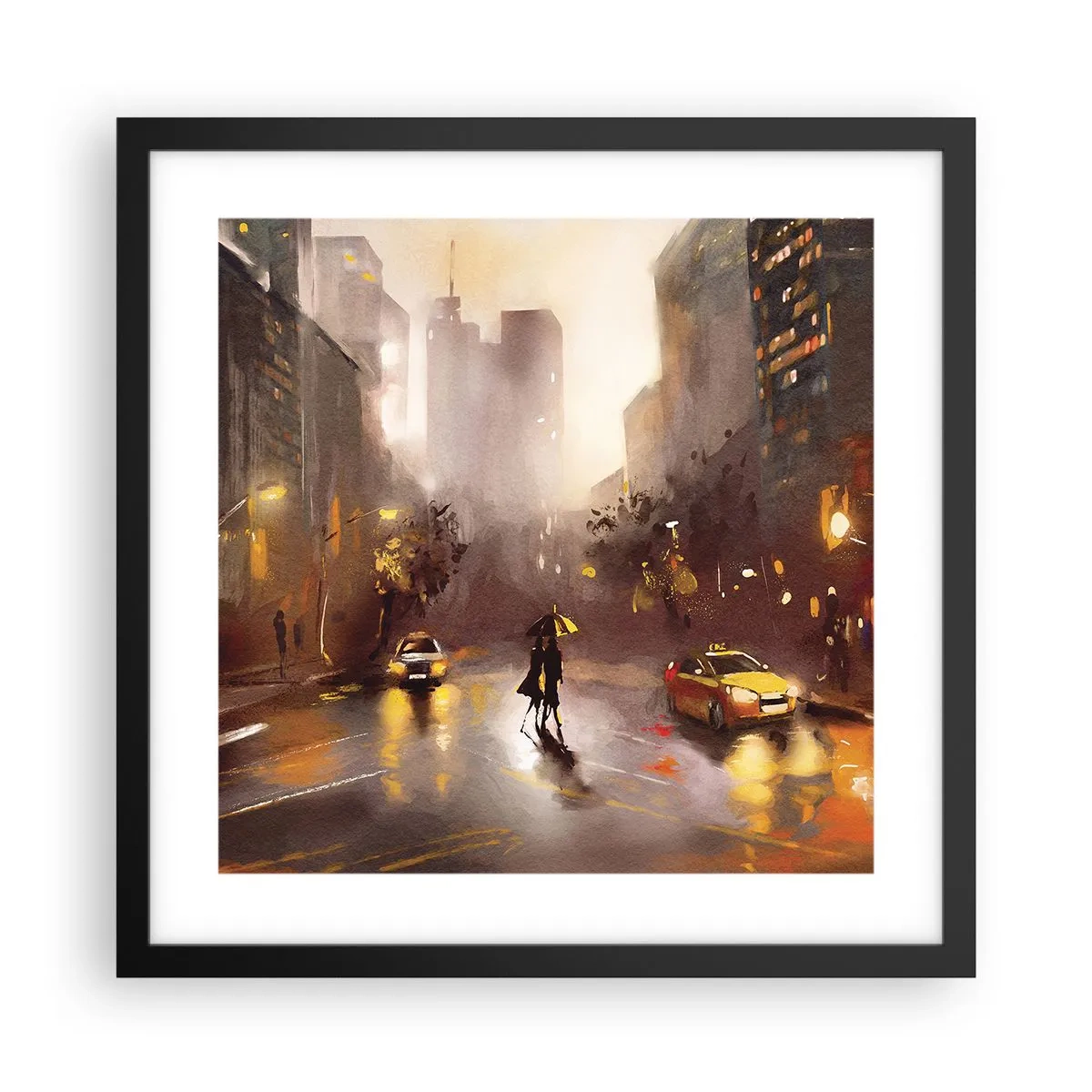 Poster în ramă neagră - În luminile New York-ului - 40x40 cm