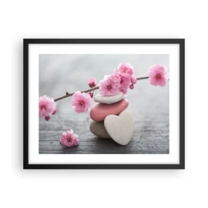 Poster în ramă neagră - Fericirea florilor de cireș - 50x40 cm