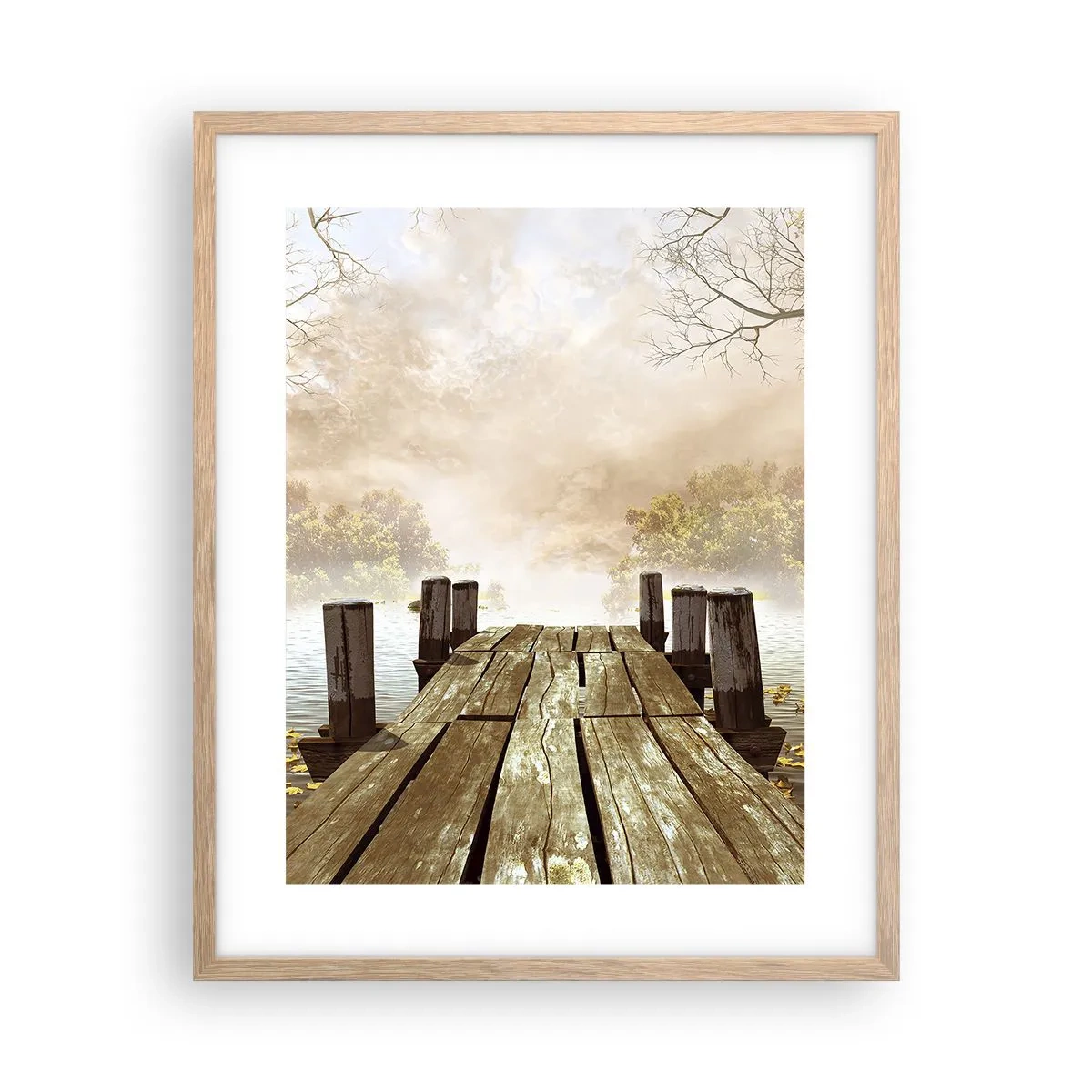Poster în ramă de stejar deschis - Tristețea blândă a toamnei - 40x50 cm