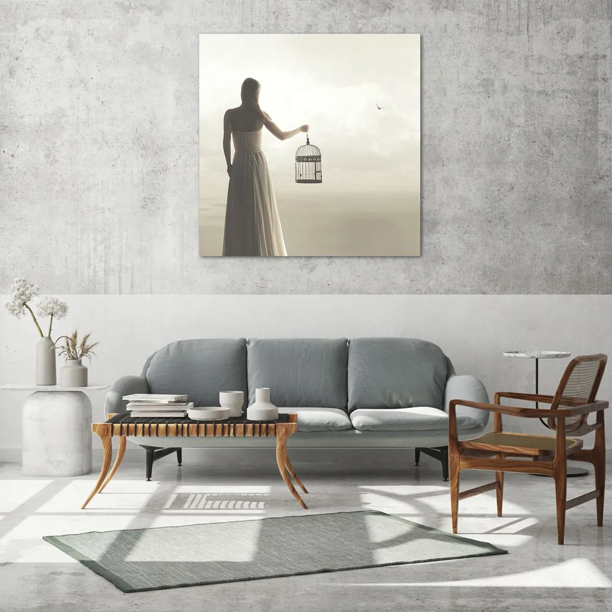 Tablou pe sticlă - Fii liberă - 70x70 cm