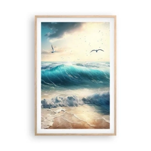 Poster în ramă de stejar deschis - Sunetul valurilor doar pentru tine - 61x91 cm