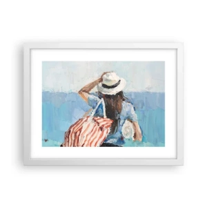 Poster în ramă albă - Bine ați venit în concediu - 40x30 cm