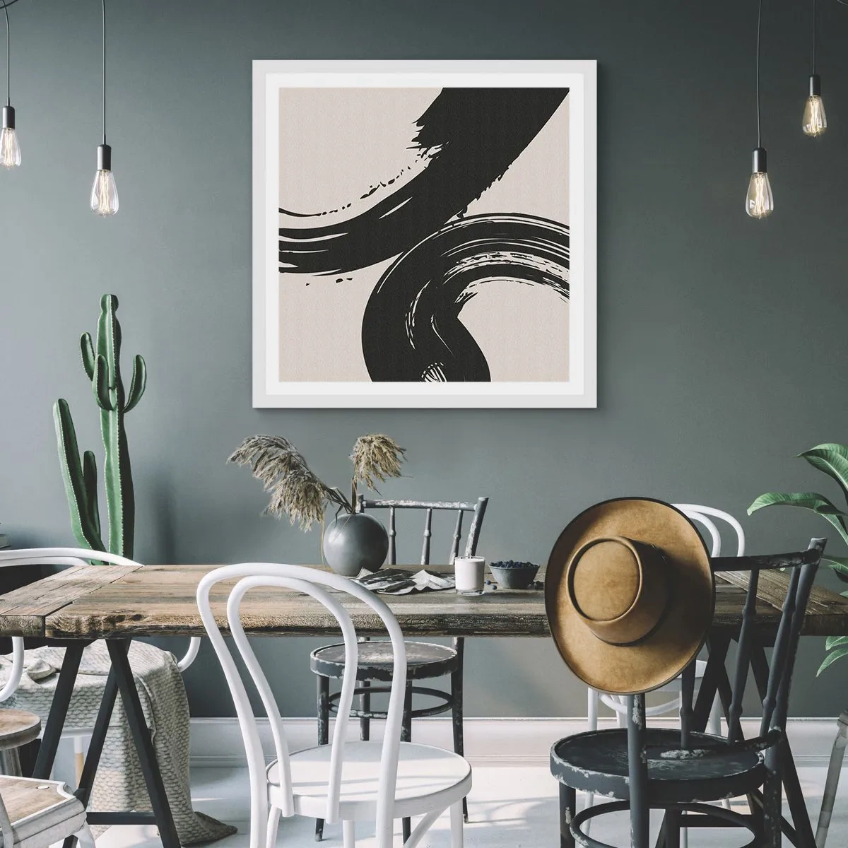 Poster în ramă albă - Tare și circular - 50x50 cm