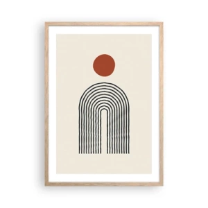 Poster în ramă de stejar deschis - Magnetismul formelor și al culorilor - 50x70 cm