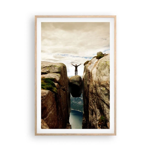 Poster în ramă de stejar deschis - Cum mă simt!? - 61x91 cm