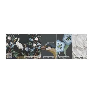 Mostră tapet Premium Canvas - Parada păsărilor - Animale, Flori, Pasăre - 100x30 cm
