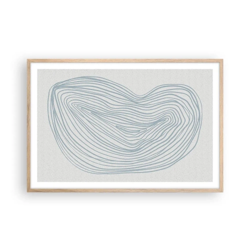 Poster în ramă de stejar deschis - Zâmbet de picături - 91x61 cm