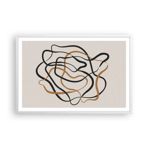 Poster în ramă albă - Totul s-a încurcat - 91x61 cm