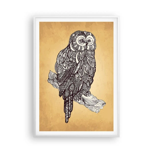 Poster în ramă albă - Ornamente complicate de înțelepciune - 70x100 cm