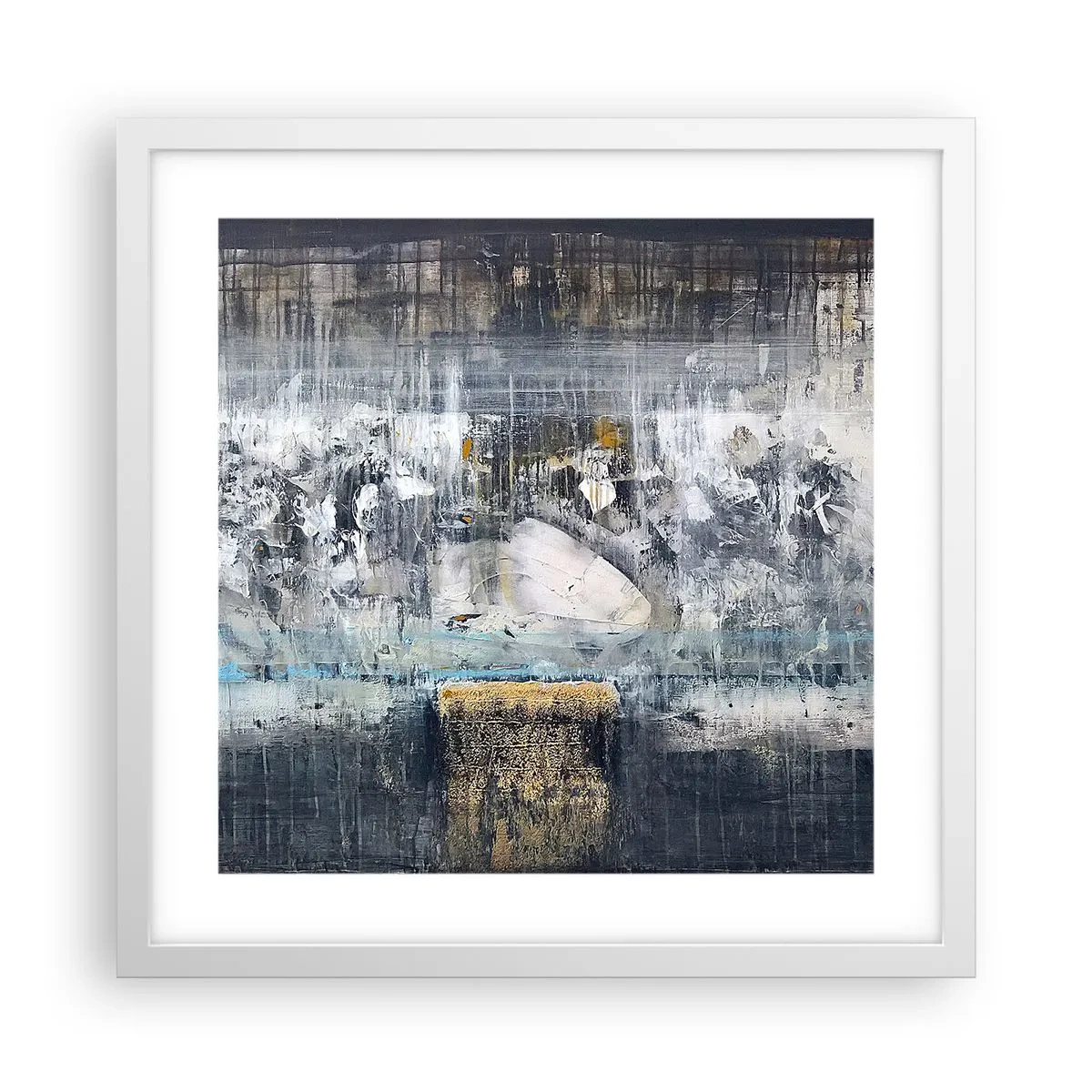 Poster în ramă albă - Ca pe gheață, ca pe asfalt - 40x40 cm