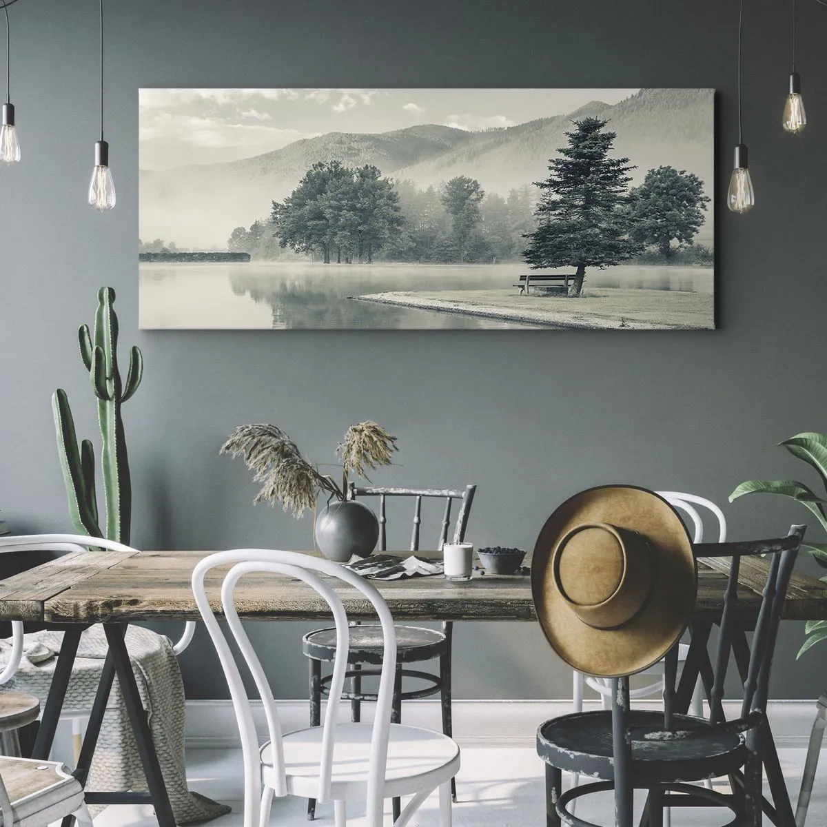 Tablou pe pânză - Lacul încă doarme - 160x50 cm