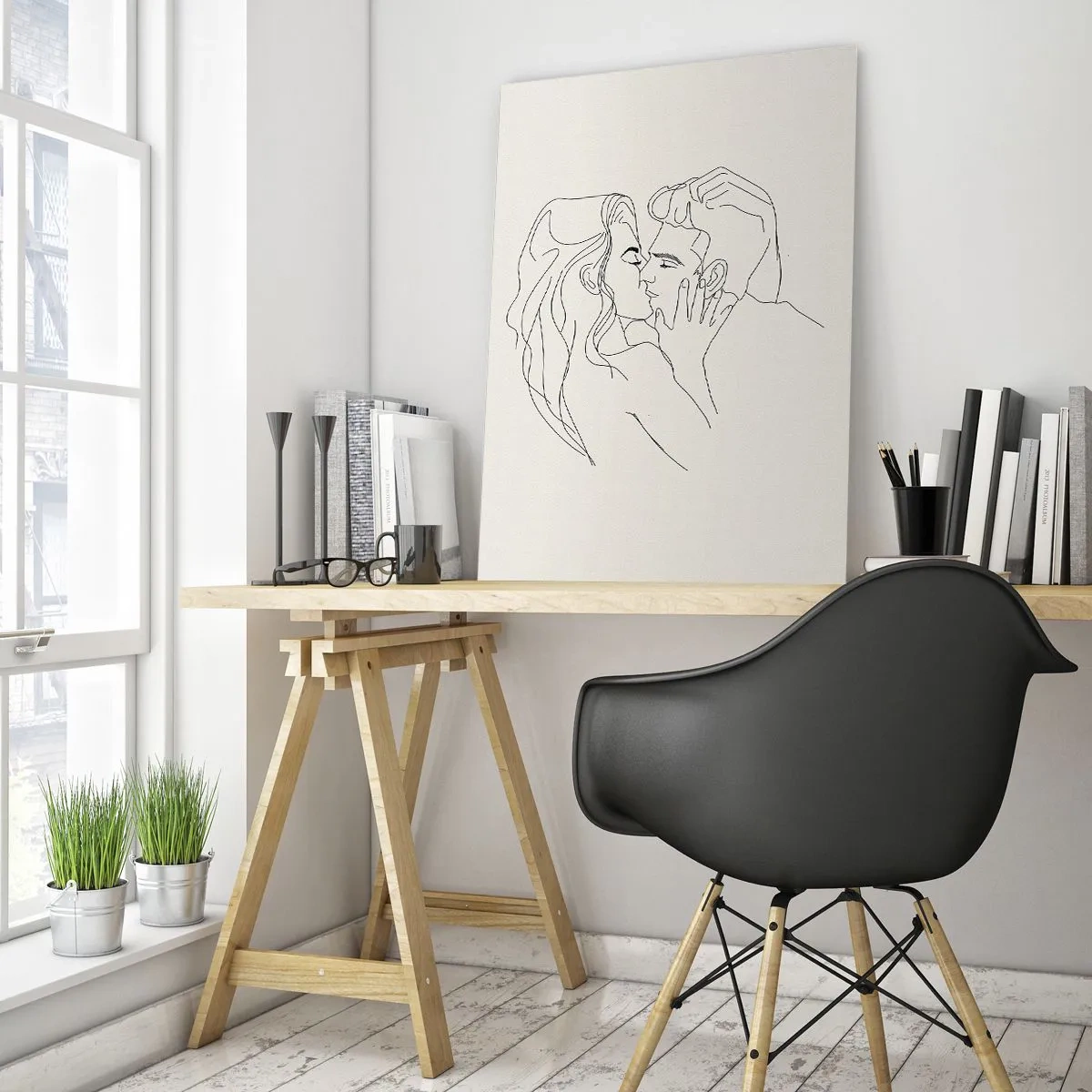 Tablou pe sticlă - Încurcați în sentimente - 50x70 cm