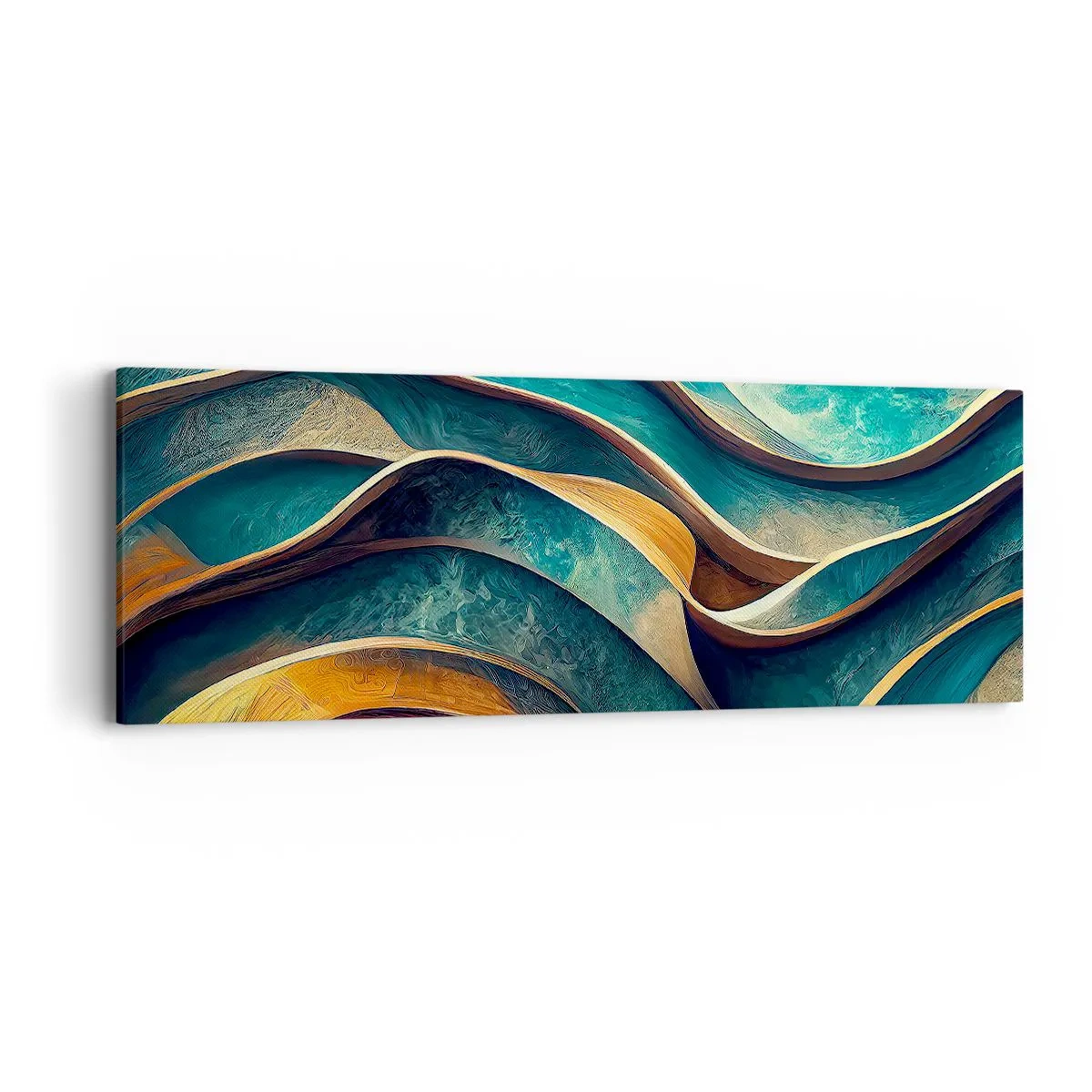 Tablou pe pânză - Meandre de albastru - 90x30 cm