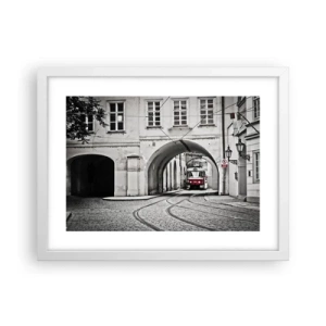 Poster în ramă albă - Printr-un labirint urban - 40x30 cm