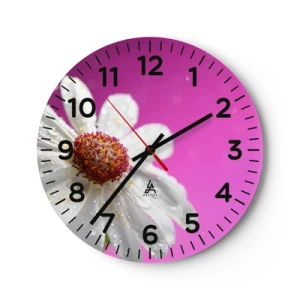 Ceas de perete - Ceas pe sticlă - Modestă în frumusețea ei - 30x30 cm