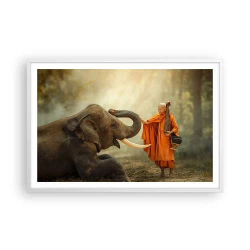 Poster în ramă albă - Întâlnire în călătorie - 91x61 cm