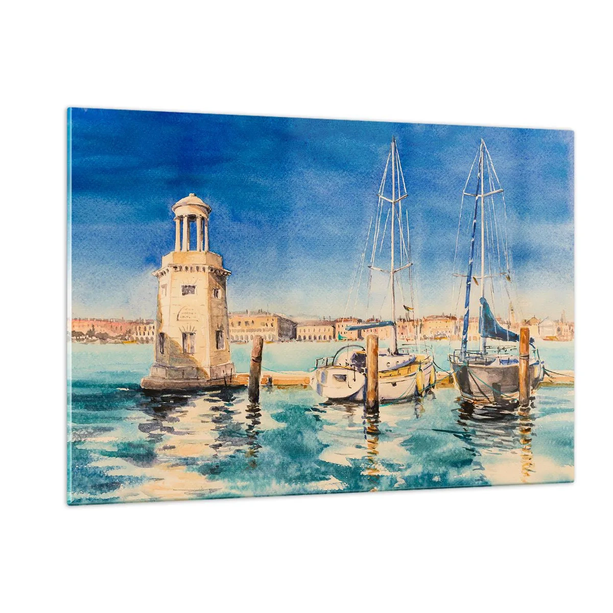Tablou pe sticlă - Laguna însorită - 120x80 cm