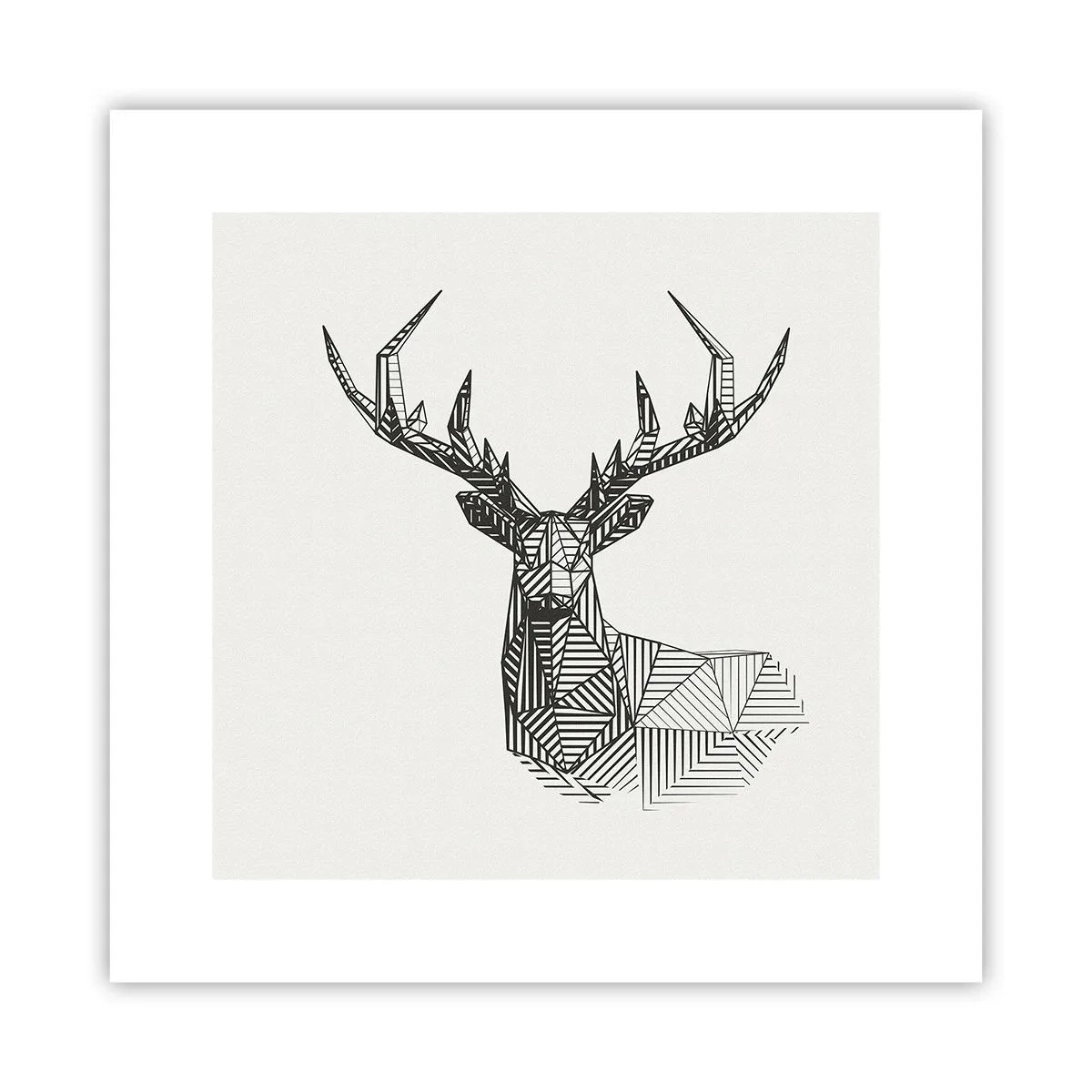 Poster - Cerb în stil cubist - 30x30 cm