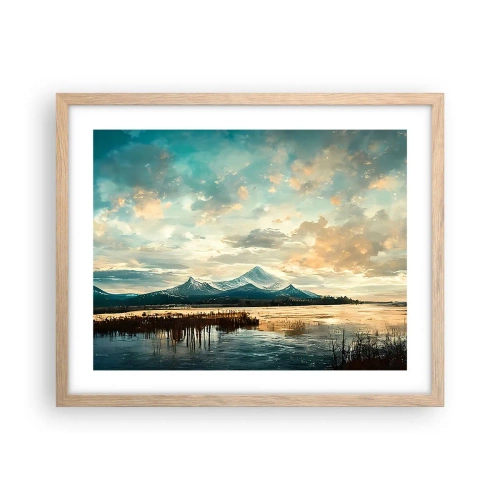 Poster în ramă de stejar deschis - Sub protecția cerului - 50x40 cm