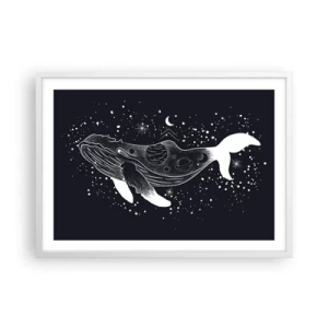 Poster în ramă albă - În oceanul universului - 70x50 cm
