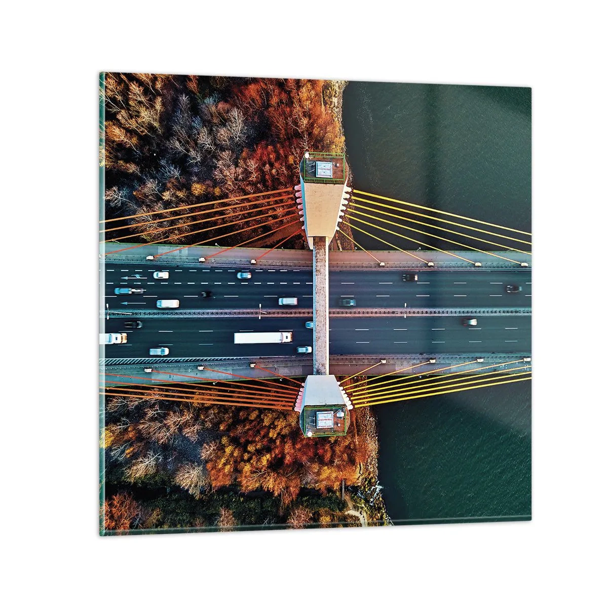 Tablou pe sticlă - Din pădure spre apă - 70x70 cm