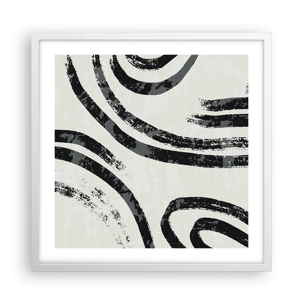 Poster în ramă albă - Pe jumătate oprit - 50x50 cm