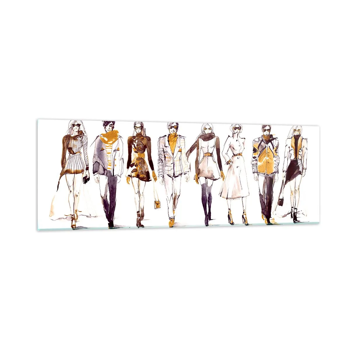Tablou pe sticlă - Chic discret, eleganță casuală - 90x30 cm