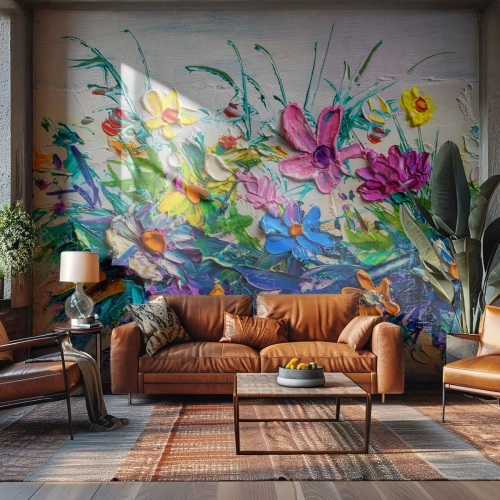Tapet Premium Sand - Nu este deloc o natură moartă - Flori, Buchet de flori, Grădină - 100x70 cm