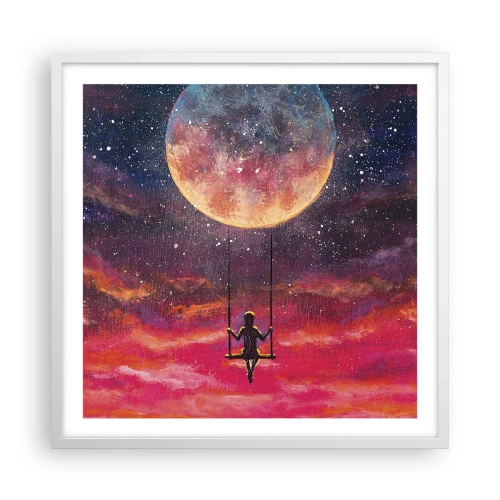 Poster în ramă albă - Cu capul în nori - 60x60 cm