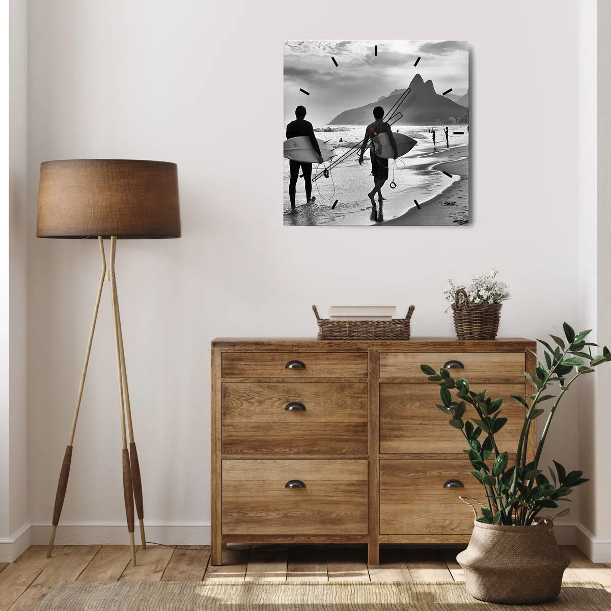 Ceas de perete - Ceas pe sticlă - Samba pentru un val - 40x40 cm